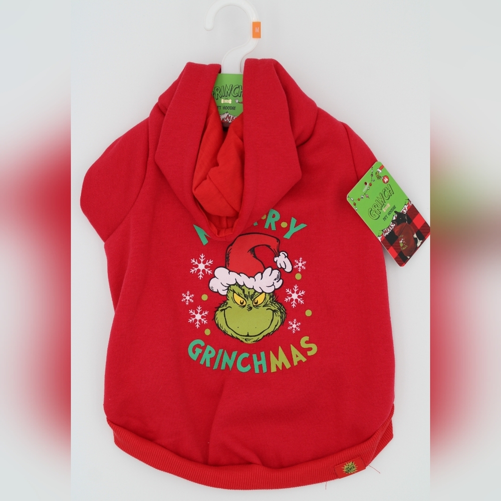 Grinch Merry Grinchmas Holiday Pet Hoodie – Medium